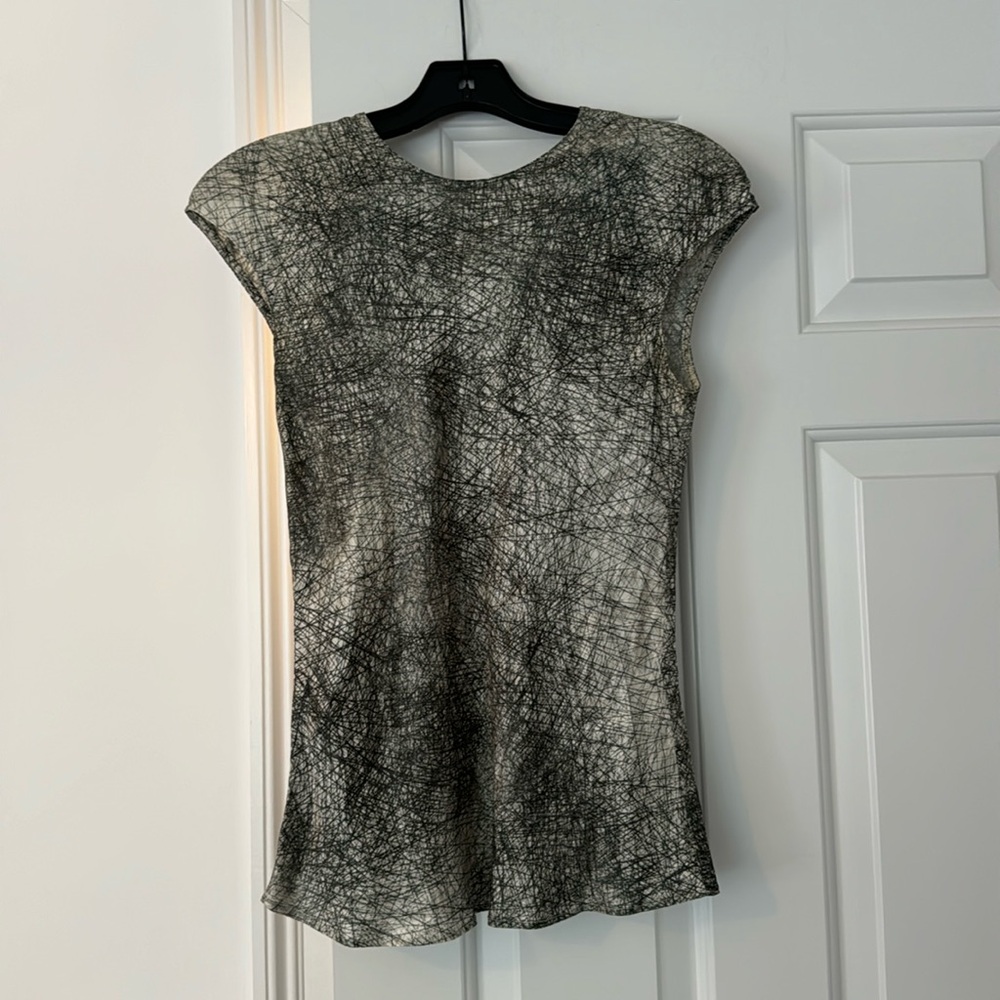 Silk blouse with modern pattern